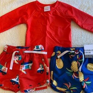 NEW Hanna Andersson infant swim shorts and top